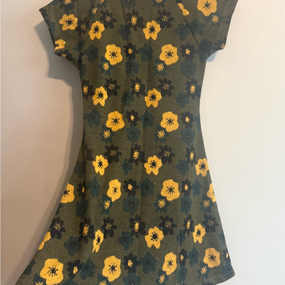 Urban Outfitters Green and Yellow Floral Mini Dress - Picture 2 of 4